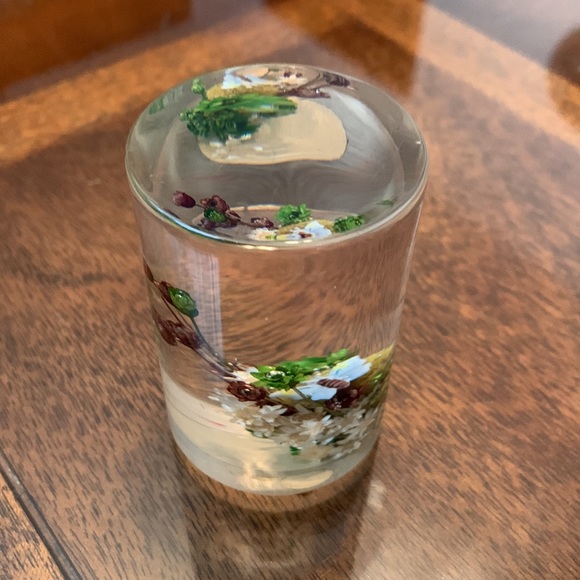 Vintage Daisyglas Company Real Flowers Antique Lucite Paperweight HandCrafted - Picture 6 of 6